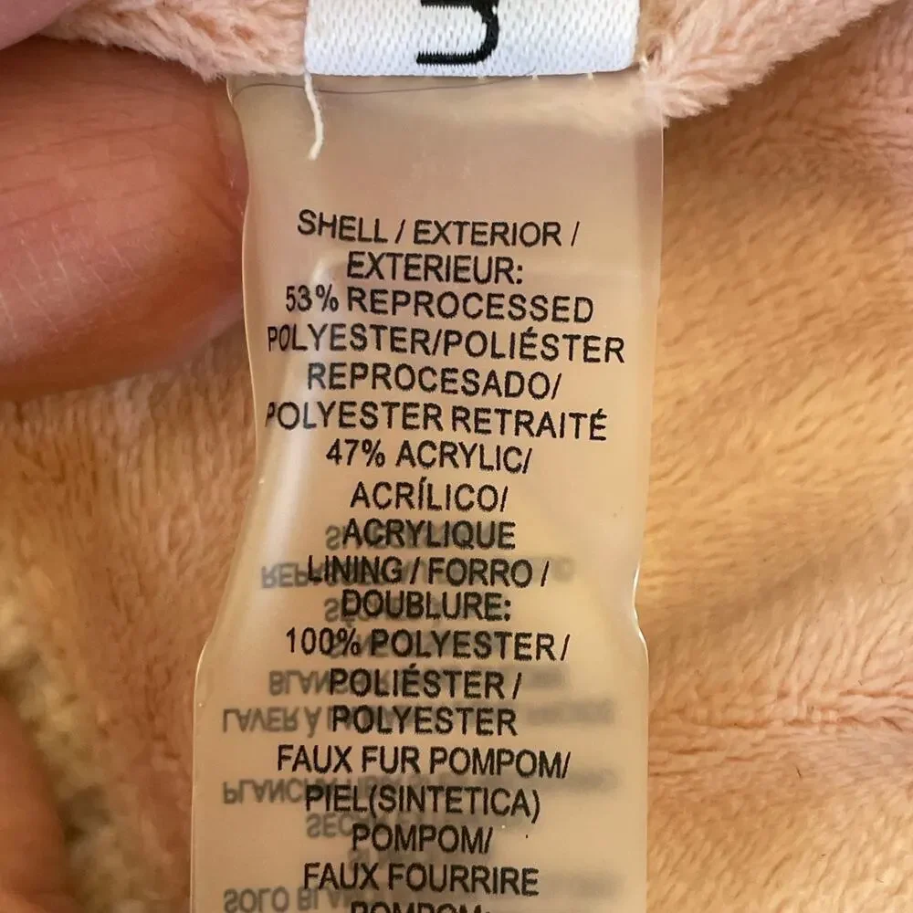 Calvin Klein Faux Fur Pom Pom Cable Knit Lined Beanie